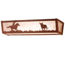 Meyda White 14396 - 24&#34;W Cowboy & Steer Vanity Light