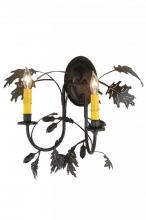 Meyda White 144379 - 18&#34; Wide Oak Leaf & Acorn 2 Light Wall Sconce