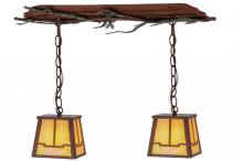 Meyda White 144412 - 26&#34; Long Pine Branch Valley View 2 Light Island Pendant