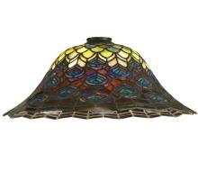 Meyda White 14475 - 16&#34;W Tiffany Peacock Feather Shade