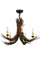 Meyda White 145097 - 28" Wide Twigs 5 Light Chandelier