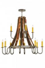 Meyda White 147331 - 44&#34;W Barrel Stave Madera 12 LT Two Tier Chandelier