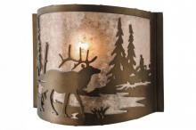 Meyda White 148034 - 12&#34; Wide Elk at Lake Wall Sconce