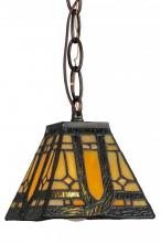 Meyda White 148556 - 5&#34;Sq Sierra Prairie Mission Mini Pendant