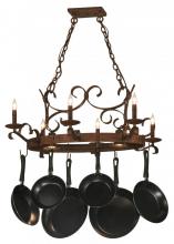 Meyda White 149135 - 36&#34; Long Handforged Oval 6 Light Pot Rack