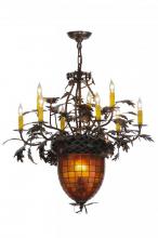 Meyda White 149726 - 34&#34; Wide Greenbriar Oak 9 Light Chandelier