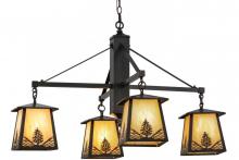 Meyda White 150783 - 38&#34;W Mountain Pine 4 LT Chandelier