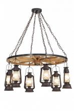 Meyda White 151906 - 40&#34;W Miners Lantern 6 LT Wagon Wheel Chandelier