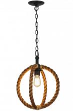 Meyda White 152439 - 14&#34;W Cilindro Bola Rope Pendant