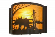 Meyda White 152609 - 12&#34;W Bear at Lake Wall Sconce