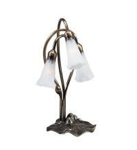 Meyda White 15282 - 16" High White Pond Lily 3 LT Accent Lamp