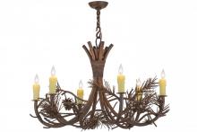 Meyda White 152840 - 36&#34;W Woodland Pine 6 LT Chandelier