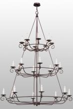 Meyda White 153264 - 60"W Estrella 24 LT Three Tier Chandelier