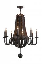 Meyda White 154052 - 36&#34; Wide Barrel Stave Madera 8 Light Chandelier