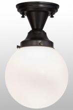 Meyda White 154223 - 8&#34;W Revival Schoolhouse White Globe Flushmount