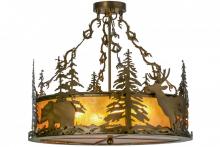 Meyda White 154745 - 24"W Wildlife at Dusk Semi-Flushmount