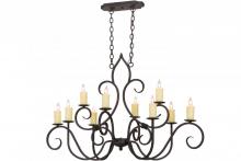 Meyda White 154997 - 48"L Clifton 10 LT Oblong Chandelier