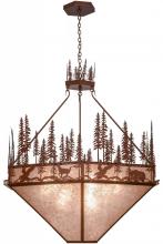 Meyda White 155414 - 60&#34;W Wildlife at Pine Lake Inverted Pendant