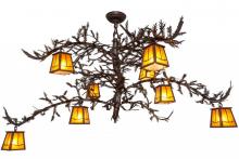 Meyda White 158067 - 48&#34; Wide Pine Branch Valley View 8 Light Chandelier