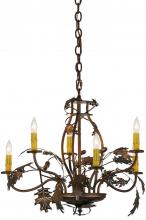 Meyda White 158572 - 28&#34;W Oak Leaf & Acorn 6 LT Chandelier