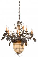 Meyda White 158685 - 28&#34; Wide Greenbriar Oak 9 Arm Chandelier