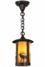 Meyda White 160626 - 8&#34; Wide Fulton Lone Elk Pendant