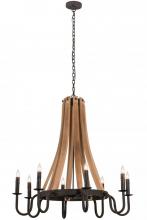 Meyda White 160700 - 42&#34;W Barrel Stave Madera 8 LT Chandelier