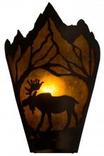 Meyda White 161606 - 8.5&#34; Wide Moose at Dawn Left Wall Sconce