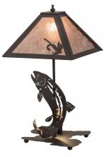 Meyda White 164182 - 21.5&#34; High Leaping Trout Table Lamp