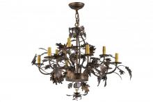 Meyda White 165484 - 34&#34;W Greenbriar Oak Antique Copper 9 Arm Chandelier Hardware