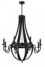 Meyda White 166800 - 42&#34; Wide Barrel Stave Metallo 8 Light Chandelier