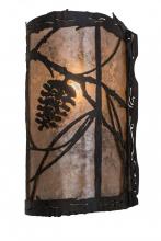 Meyda White 170619 - 8&#34; Wide Whispering Pines Right Wall Sconce