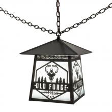 Meyda White 172002 - 16&#34;Sq Personalized Old Forge Fitness Pendant