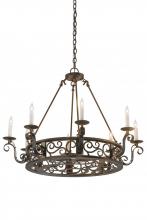 Meyda White 174068 - 36&#34;W Delano 8 LT Chandelier