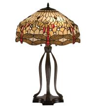 Meyda White 17500 - 30.5&#34;H Tiffany Hanginghead Dragonfly Table Lamp