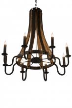 Meyda White 180364 - 43&#34; Wide Barrel Stave Madera 8 Light Chandelier