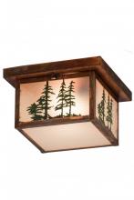 Meyda White 180660 - 10&#34;Sq Hyde Park Tall Pines Flushmount