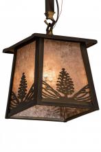 Meyda White 182068 - 7&#34; Square Mountain Pine Mini Pendant