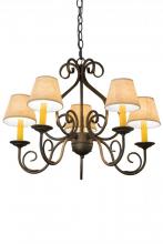 Meyda White 183696 - 24&#34; Wide Jenna 5 Light Chandelier