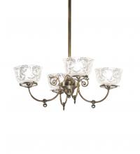 Meyda White 185605 - 27&#34; Wide Revival Gas & Electric 4 Light Chandelier