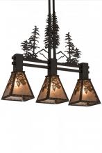 Meyda White 186436 - 30&#34; Long Winter Pine Tall Pines 3 Light Island Pendant