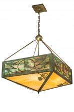 Meyda White 187847 - 28&#34; Square Balsam Pine Inverted Pendant