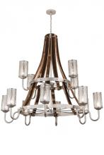 Meyda White 187994 - 60&#34; Wide Barrel Stave Winter Maple 12 Light Chandelier