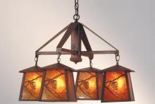 Meyda White 19055 - 28&#34; Wide Whispering Pines 4 LT Chandelier
