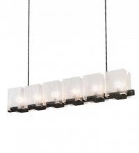 Meyda White 190616 - 60&#34; Long Ice Cube 6 Light Oblong Chandelier