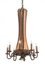 Meyda White 191707 - 20&#34;W Barrel Stave Madera 8 LT Chandelier