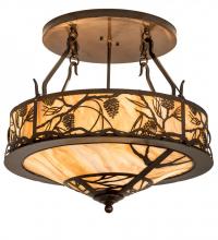Meyda White 193442 - 24&#34; Wide Whispering Pines Semi-Flushmount