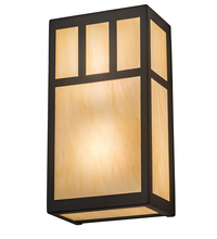 Meyda White 195568 - 6.5&#34; Wide Hyde Park Double Bar Mission Wall Sconce
