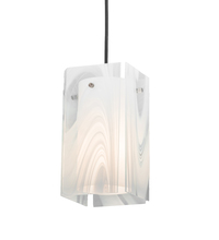 Meyda White 196654 - 5" Square Metro Blanco Swirl Quadrato Mini Pendant