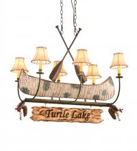 Meyda White 197097 - 36&#34; Long Personalized Canoe 6 Light Chandelier